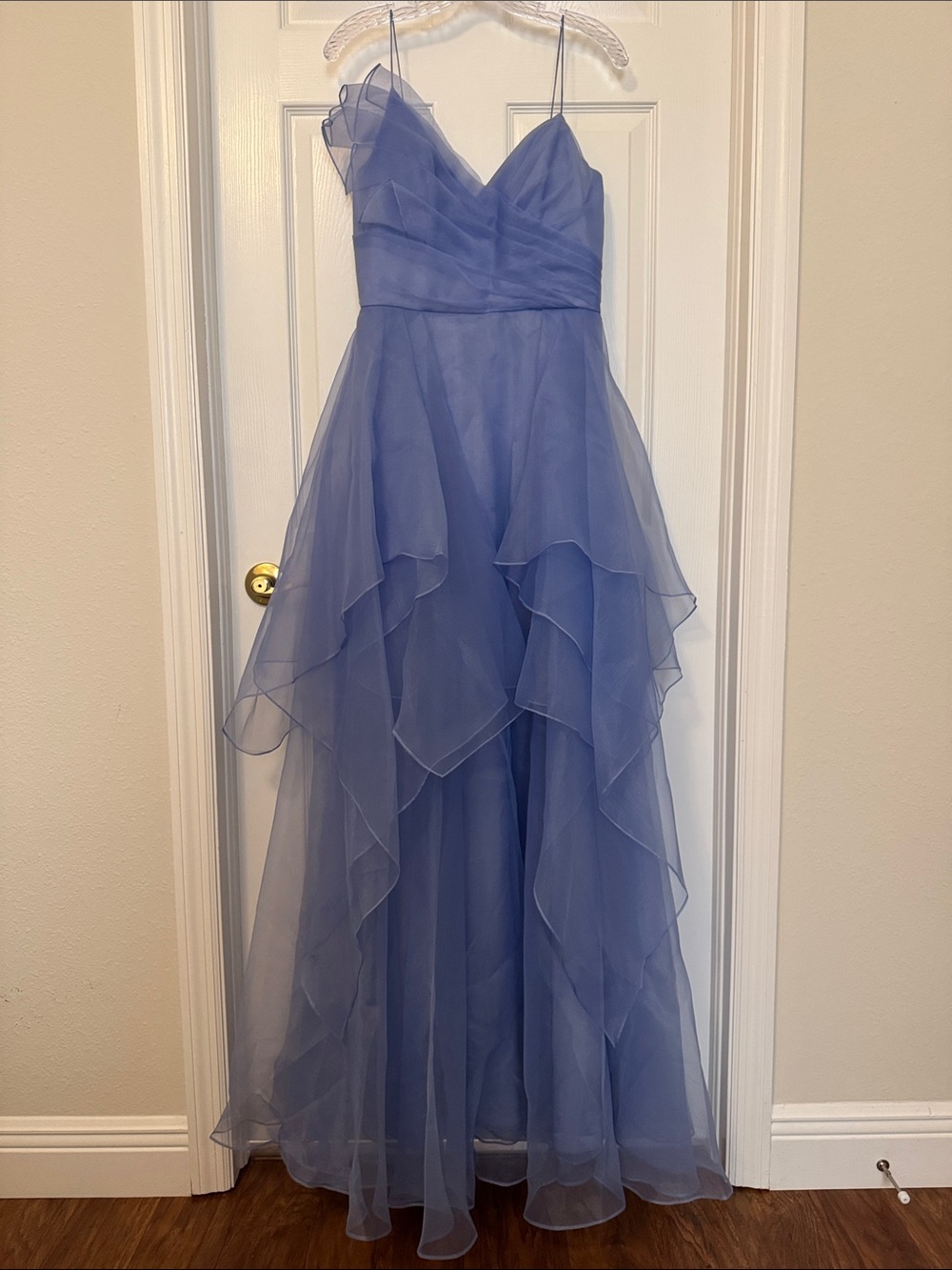 Theia Adessia Strapless Tiered Gown Deep Periwinkle Size 4 NWT - Picture 7 of 12